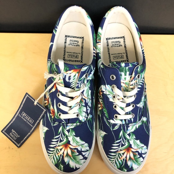 Polo by Ralph Lauren Shoes | Polo Ralph Lauren Hoffman Fabrics Harpoon Sneakers | Color: Blue/Green | Size: 11 | Sbcg66's Closet